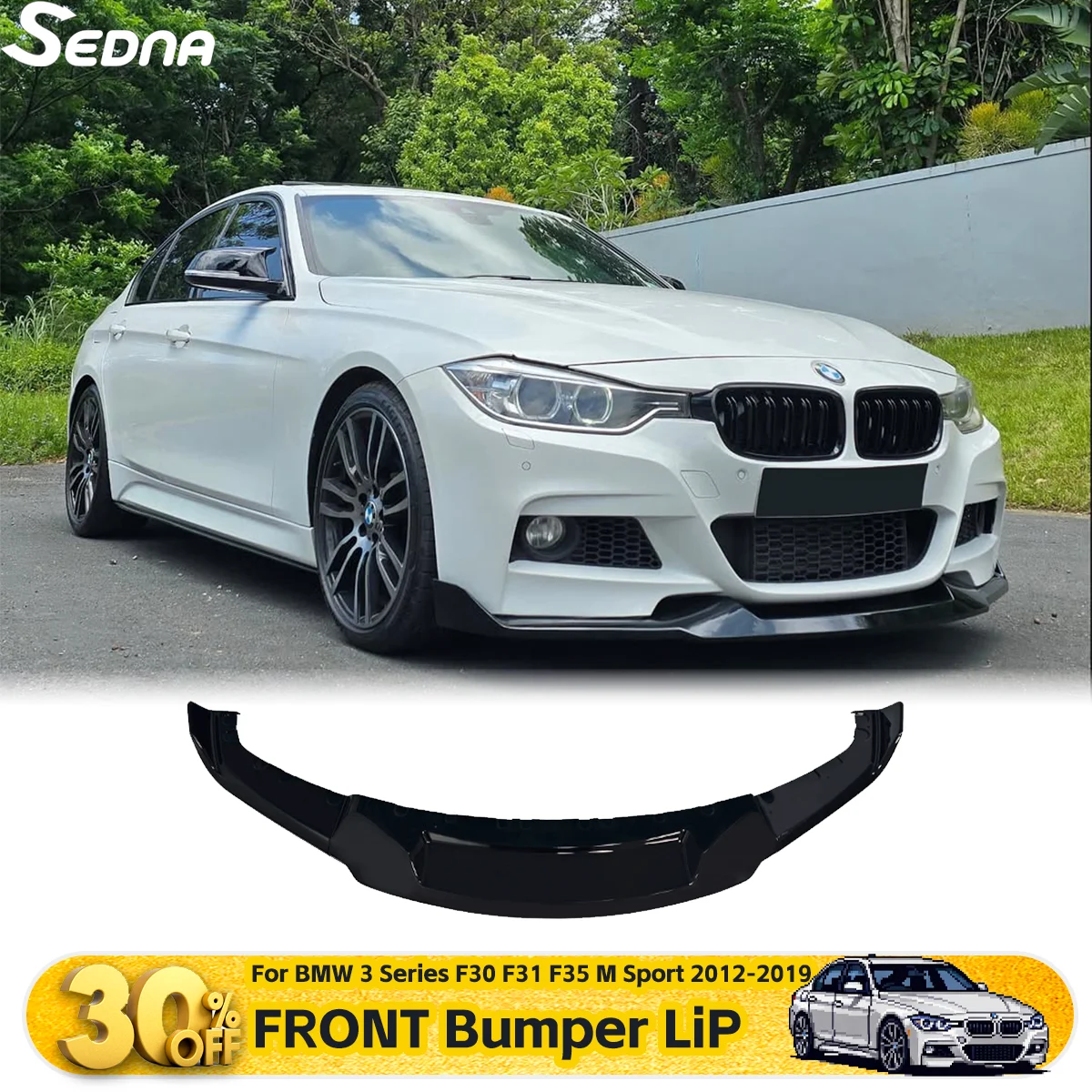 المصد الأمامي الشفاه الفاصل مجرفة لسيارات BMW 3 Series F30 F31 F35 M Sport 2012-2019 سيارة الذقن المفسد ضبط الملحقات الخارجية
