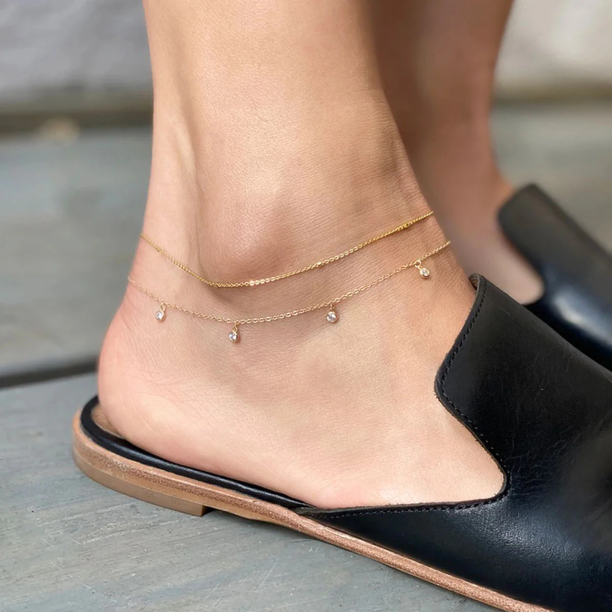 Yori Summer Beach Exquisite Cubic Zirconia Anklets 2025 Summer Beach Barefoot Sandals Bracelet ankle on the leg Female