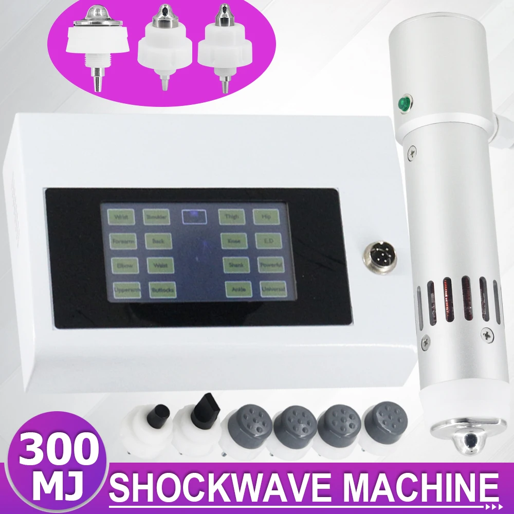 

Shock Wave Therapy Machine Physiotherapy For Effective ED Treatment Elbow Pain Relief New 300MJ Professional Shockwave Massager