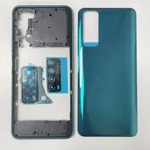 Bilashmart Huawei P Smart 2021 / Y7A PPA LX2 LX3 Middle Frame +Battery Back Cover Rear Cover With Camera Lens Replace