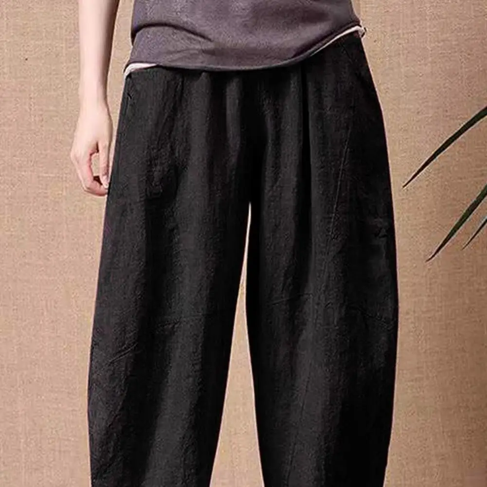 Pantalones de pierna ancha de cintura alta para mujer, elegantes pantalones de pierna ancha con bolsillos elásticos de cintura alta para mujer o formales