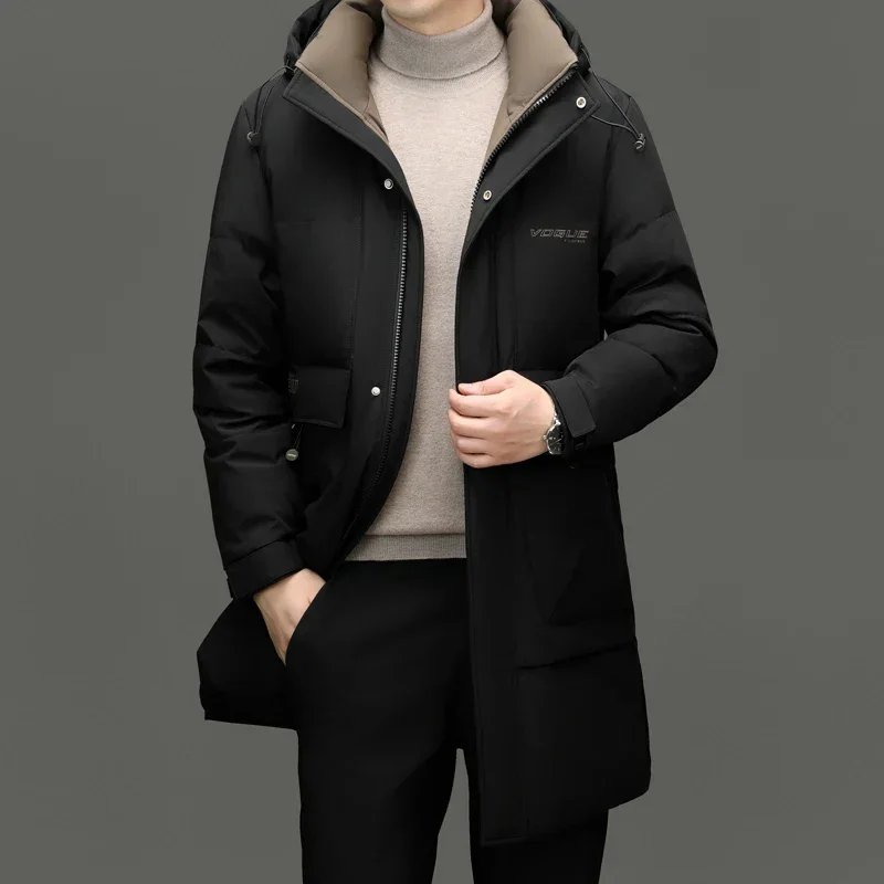 Milk Silk Long Down Jacket Man Hooded Jackets Designer Clothes Men Duck Lightweight Padded Winter Coat