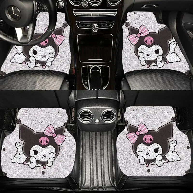 Sanrio Kawaii Kuromi Anime Car Interior Decoration Car Floor Mats Anti-Slip Cartoon Universal Exquisite Soft Simple Hot Cute 24