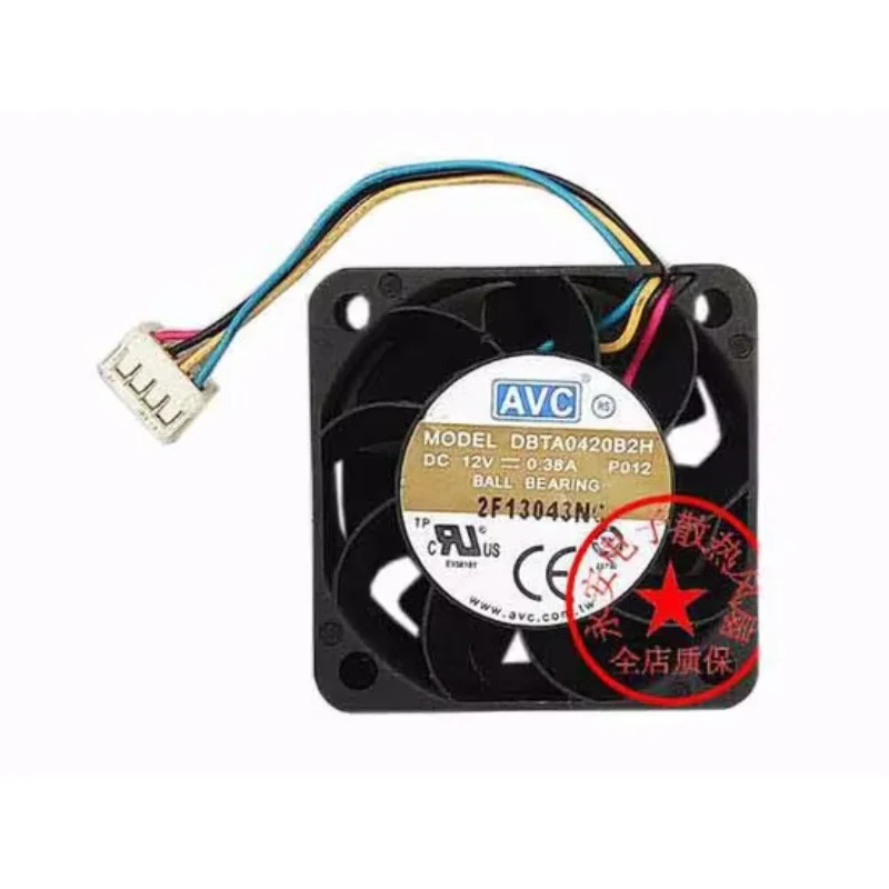 AVC DBTA0420B2H P012 مروحة تبريد الخادم DC 12V 0.38A 40x40x20mm 4-Wire
