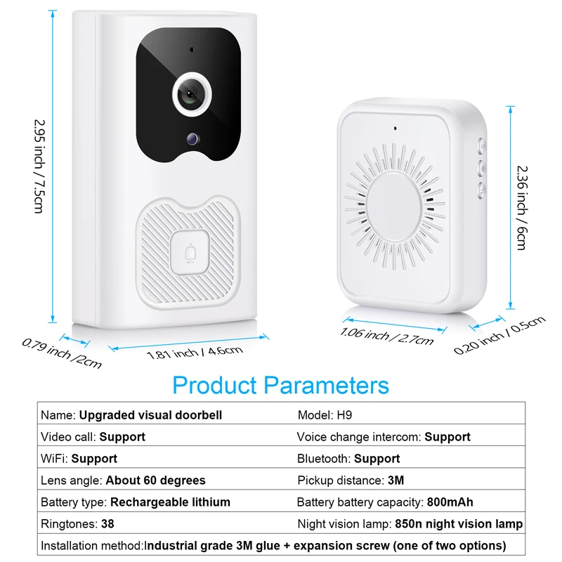 Wideodzwonek WIFI kamera inteligentnego domu telefon bezprzewodowy kamera do drzwi ochronny zabezpieczający domofon Full HD Vision do mieszkania