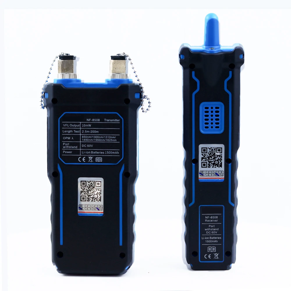 NF-8508 Network Cable Tester Optical Wire Meter Tracer Digital Rechargeable LCD VFL RJ11/45 PoE CAT5/6 Length Measurement