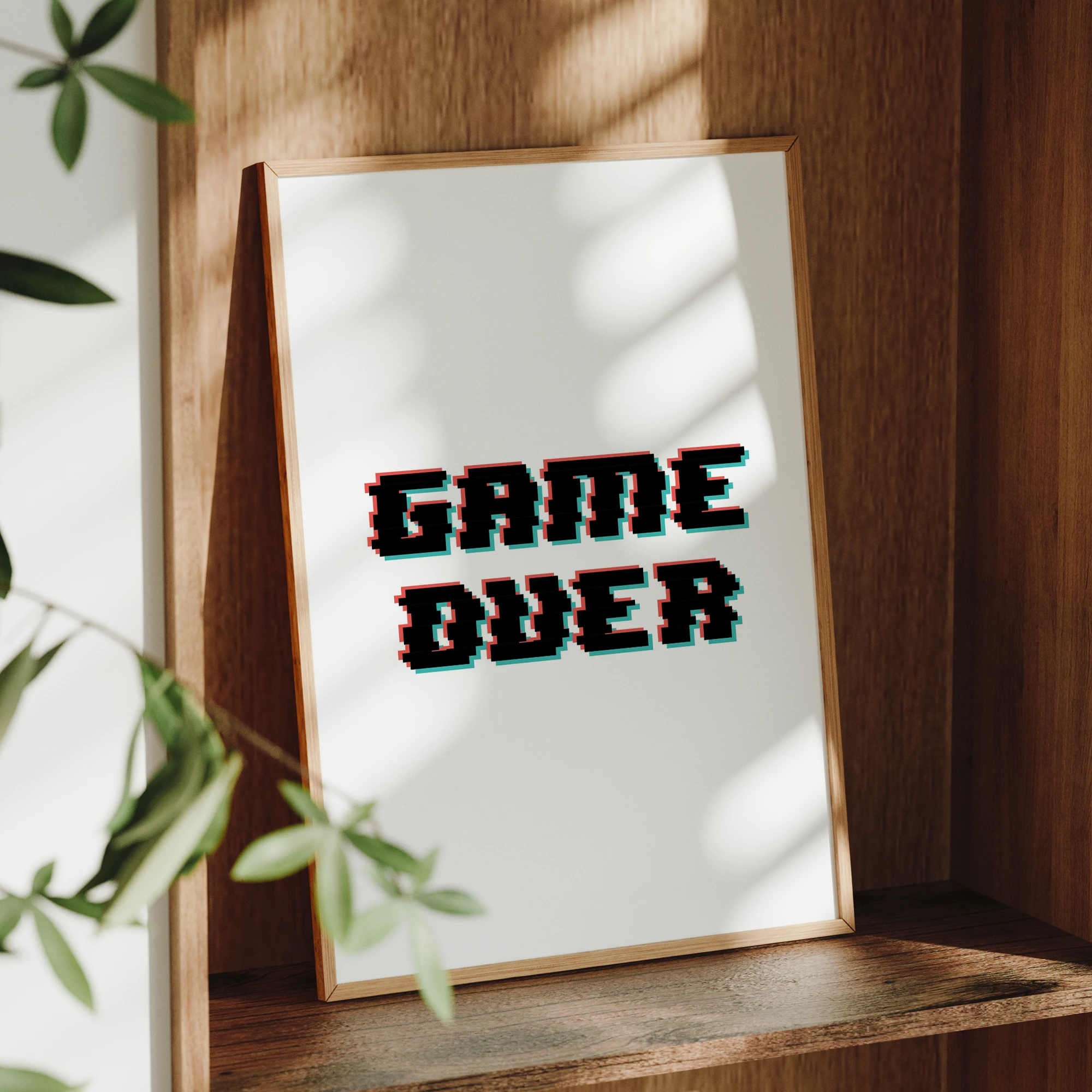 Modern Pixel Style Game Over Wall Art Print Canvas Painting Poster Picture For Living Room,Bedroom Home Decor