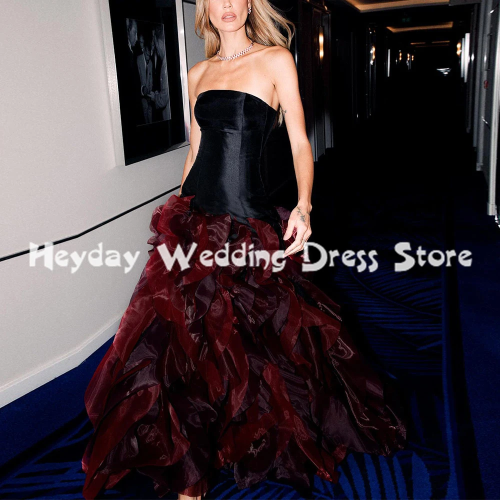 

Heyday Women's Customized Strapless A Line Ruffles Evening Dresses With Sleeveless Floor-Length Formal Elegant Dresses 2025