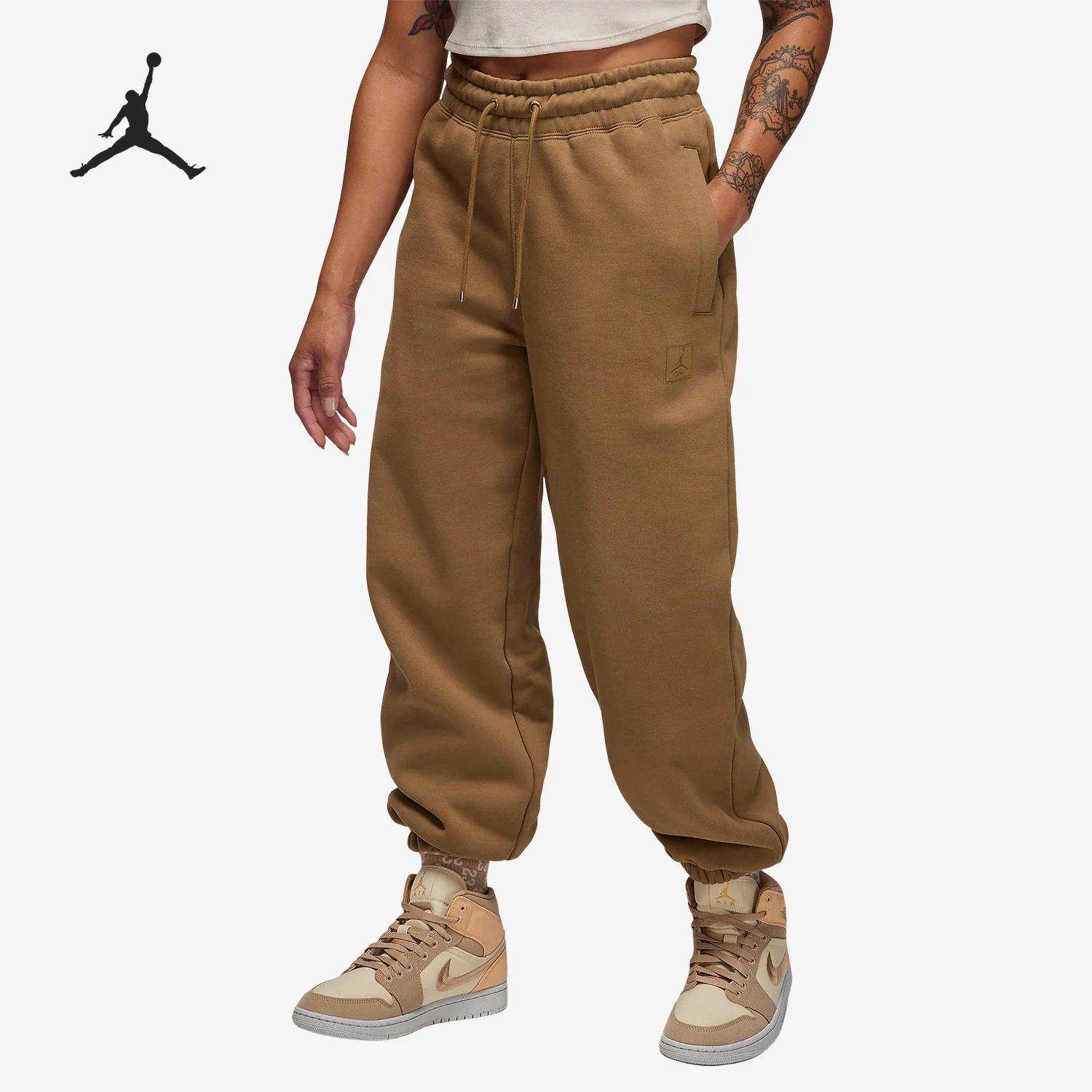 

Nike genuine JORDAN Women's Knit Fleece-Lined Elastic Cuff Pants FB5114-395