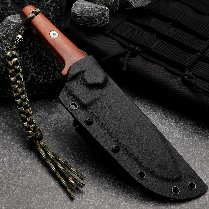 Нож охотничий HUANGFU CPM530V с фиксированным лезвием, для кемпинга, сандалового дерева