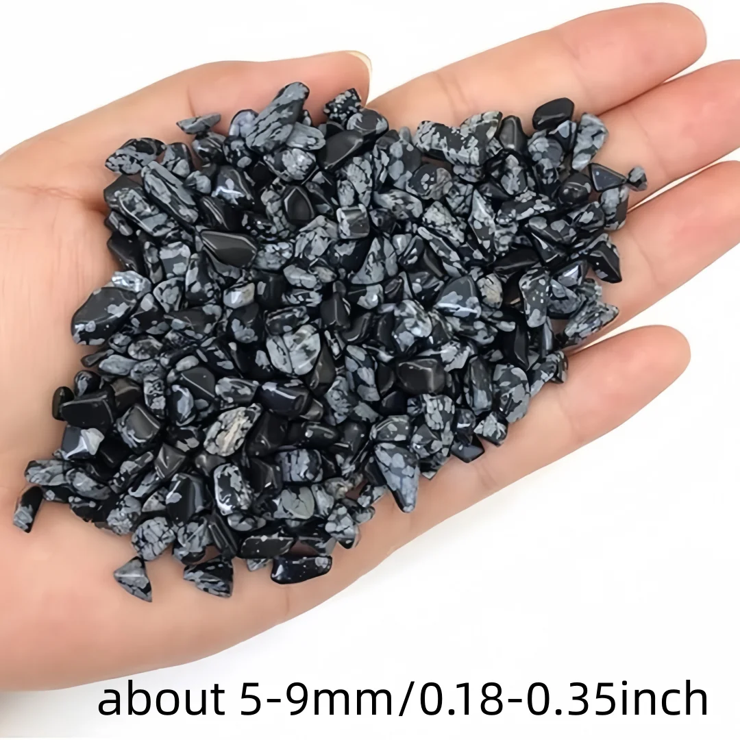 Natural Crystal Snowflake Obsidian Chips, Home Decorative Stones, Vase and Fish Tank Fillers, Natural Stone Decorative Gifts