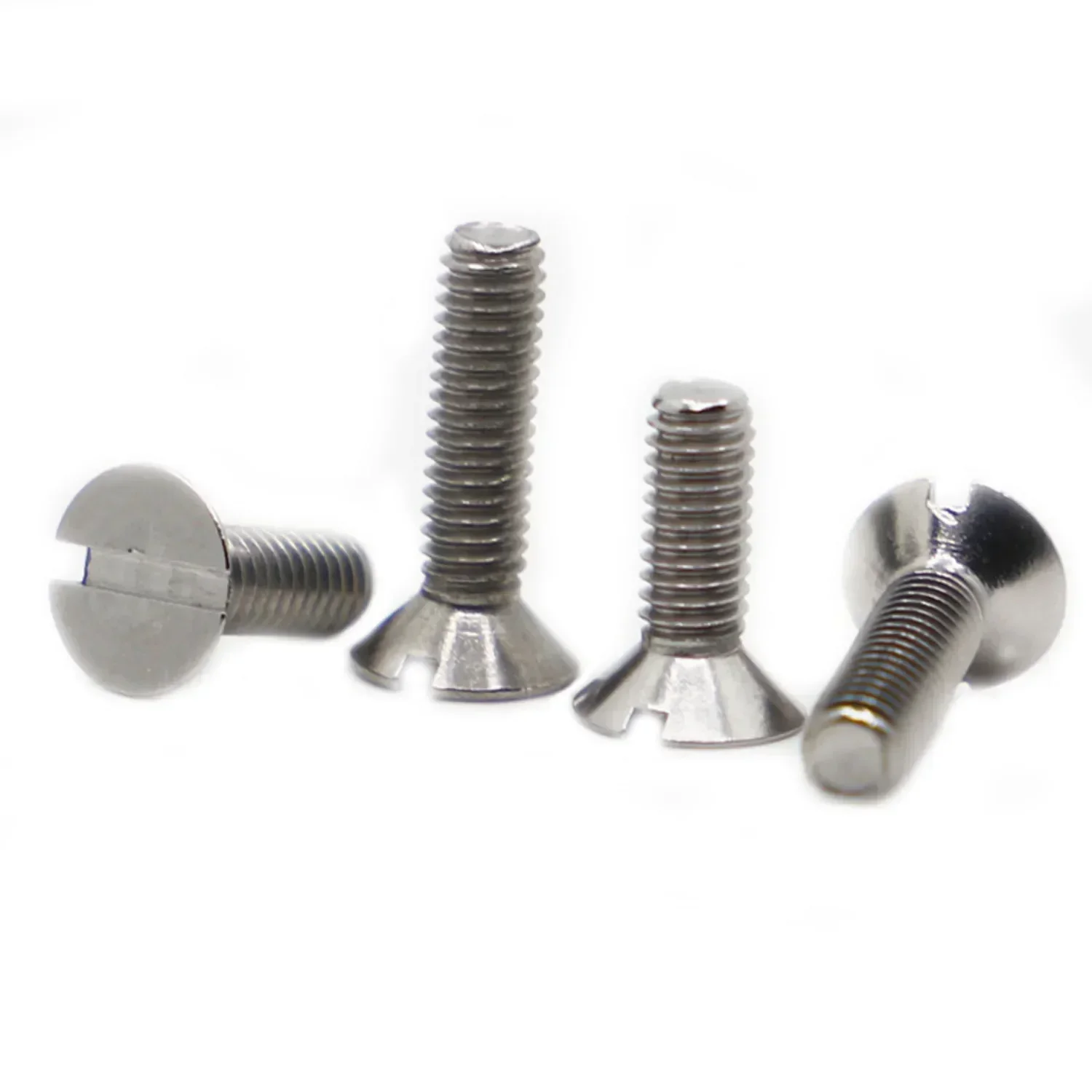 5-20pcs M1.6 M2 M2.5 M3 M4 M5 M6 304 Stainless Steel Metric Threaded Slotted Flat Countersunk Screw Bolt Gb68