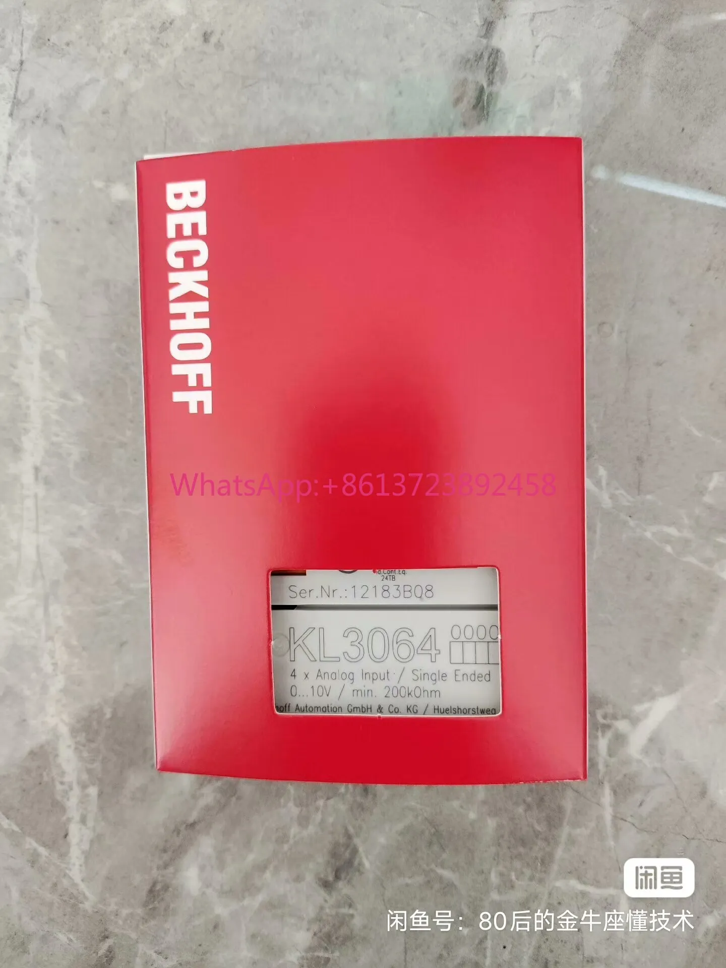 

Beckhoff KL3064 module, 4 analog inputs, 0-10V, original from Germany,