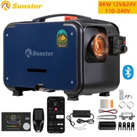 Sunster 8KW 12V&24V&220V Portable Diesel Air Heater bluetooth&Remote Control Ultra quiet Night Heater for RV car campervan tent