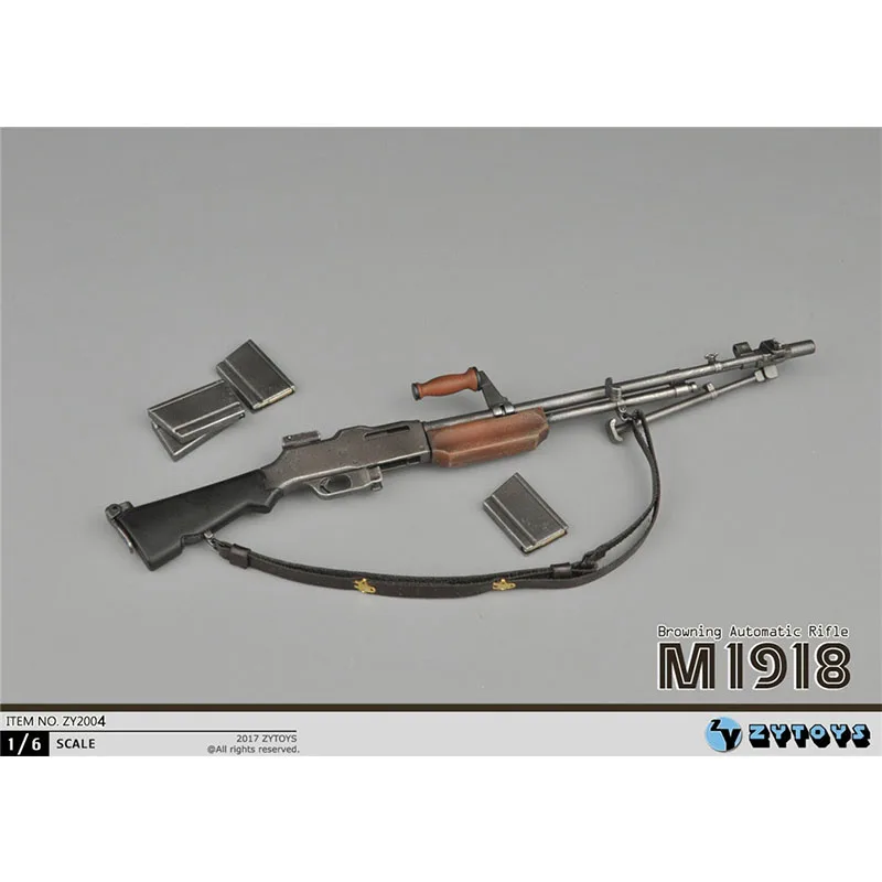 1/6 Scale WW2 US ArmyM1918 Browning BAR Automatic Rifle Light Machine Military Weapon Plastic Model Action Figure Collection Toy