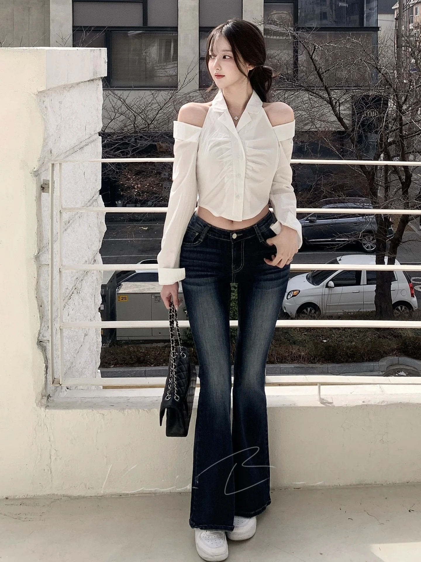 

Женские джинсы Slim Fit с высокой талией из эластичного хлопка, длиной в пол, выбеленные, белые, универсальные, весна-осень