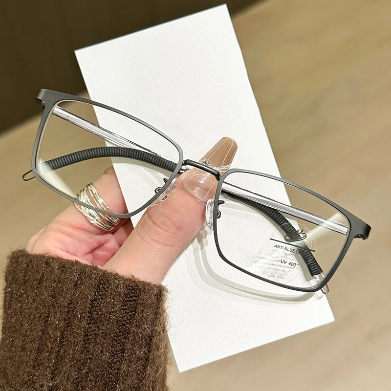 Retro Science And Engineering Men's Half-frame Myopia Glasses Frame Can Be Matched With A Large Face To Make You Look Thin 9043