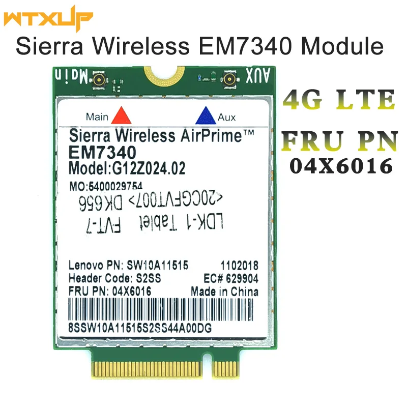 

Sierra AirPrime EM7340 4G LTE FRU 04X6016 04X6095 LTE/HSPA+ Módulo Sem Fio Para ThinkPad 10/ Helix 2nd gen/ X260/ T460/T460S/T5