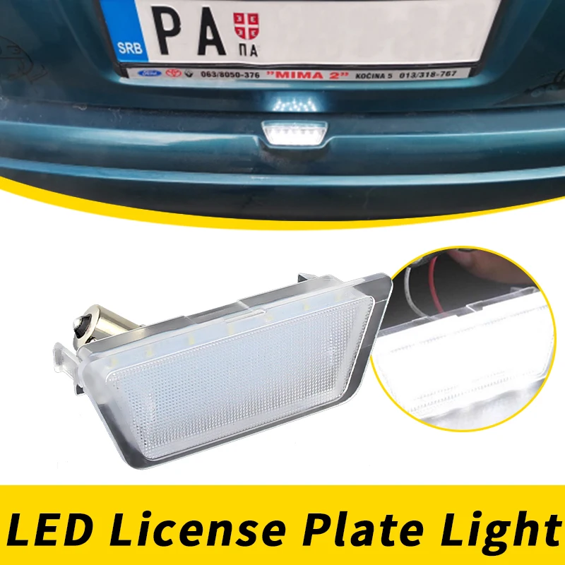 1/2X For Opel Astra G MK4 Saloon 1998-2004 1999 2000 2001 2002 2003 White LED License Number Plate Light Error Free Canbus Lamp