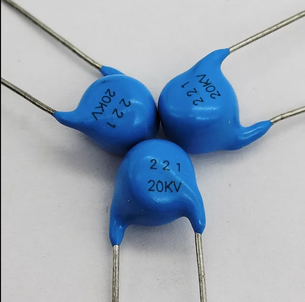 10PCS High frequency blue ceramic chip capacitor 20KV 221K 220pF high-voltage power supply ceramic dielectric capacitor