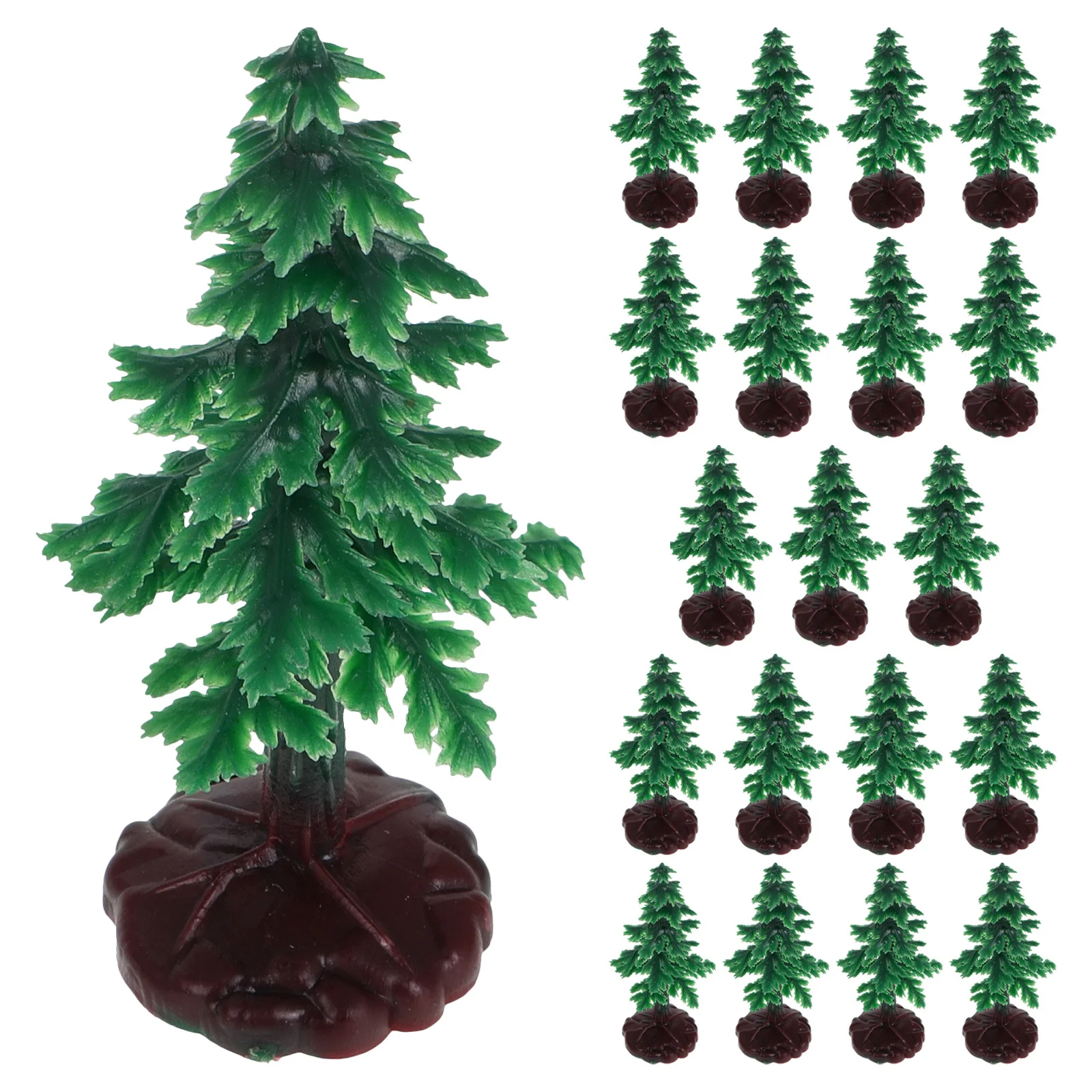 

20Pcs Mini Christmas Trees Artificial Pine with Plastic Base Festive Tabletop Decoration Christmas Village Scenes