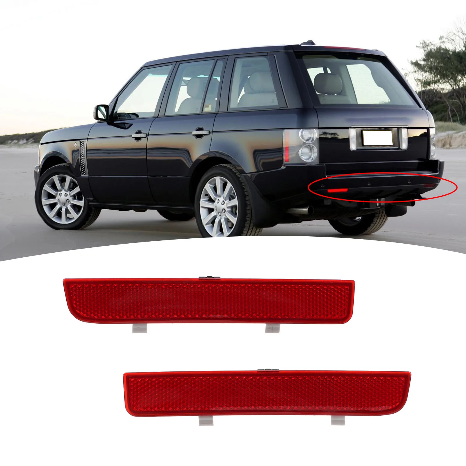 1 Pair Rear Bumper Reflector LR006348 Tail Bumper Marker Reflector for Range Rover L322 Freelander 2 L359