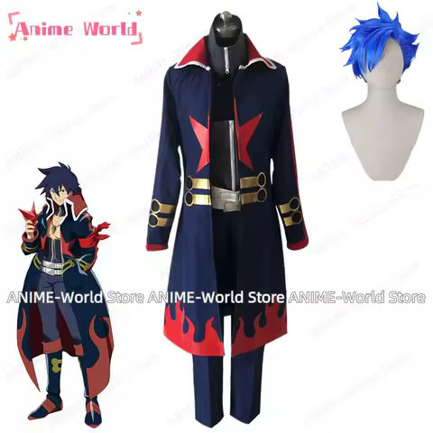 《Custom Size》Anime Tengen Toppa Gurren Lagann Simon Cosplay Costume Carnaval Costume Halloween Christmas Costume Wig