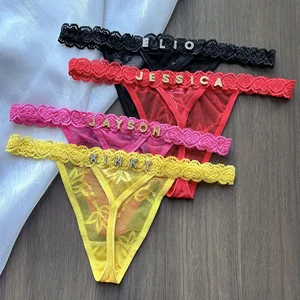 Personalisierter Name Crystal Lyrics, Bikini-Höschen, G-String, niedrige Taille in Unterwäsche, sexy Körperschmuck für heiße Frau, Persönlichkeit 8 Hauptverkauf Calcinha Ja Daddy - №1