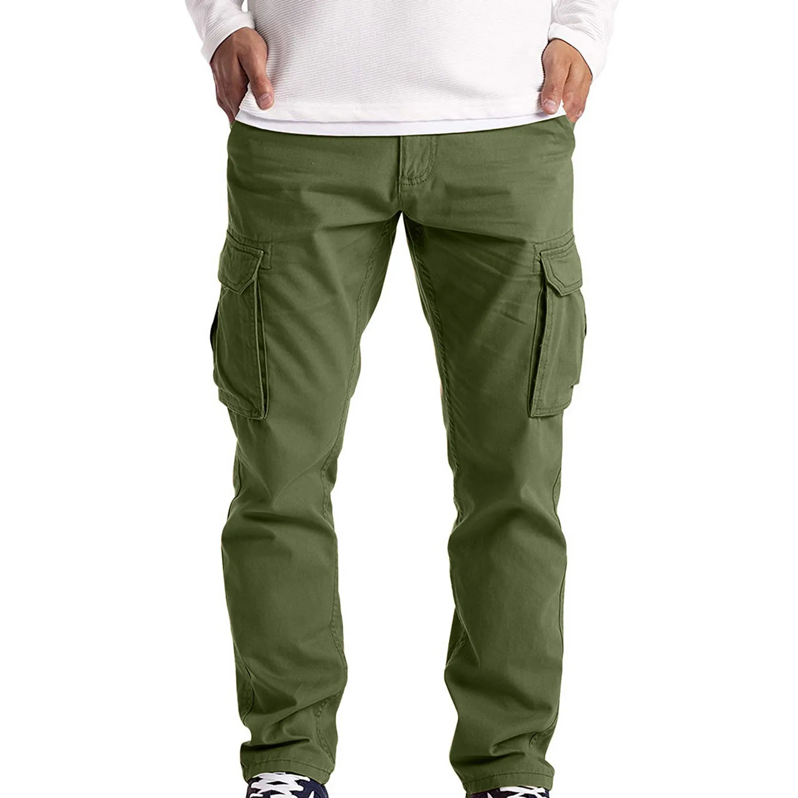 

Men Fashion Cargo Pants Summer And Autumn Sweatpants Casual Solid Color Trouser Male Loose Harajuku Streetwear