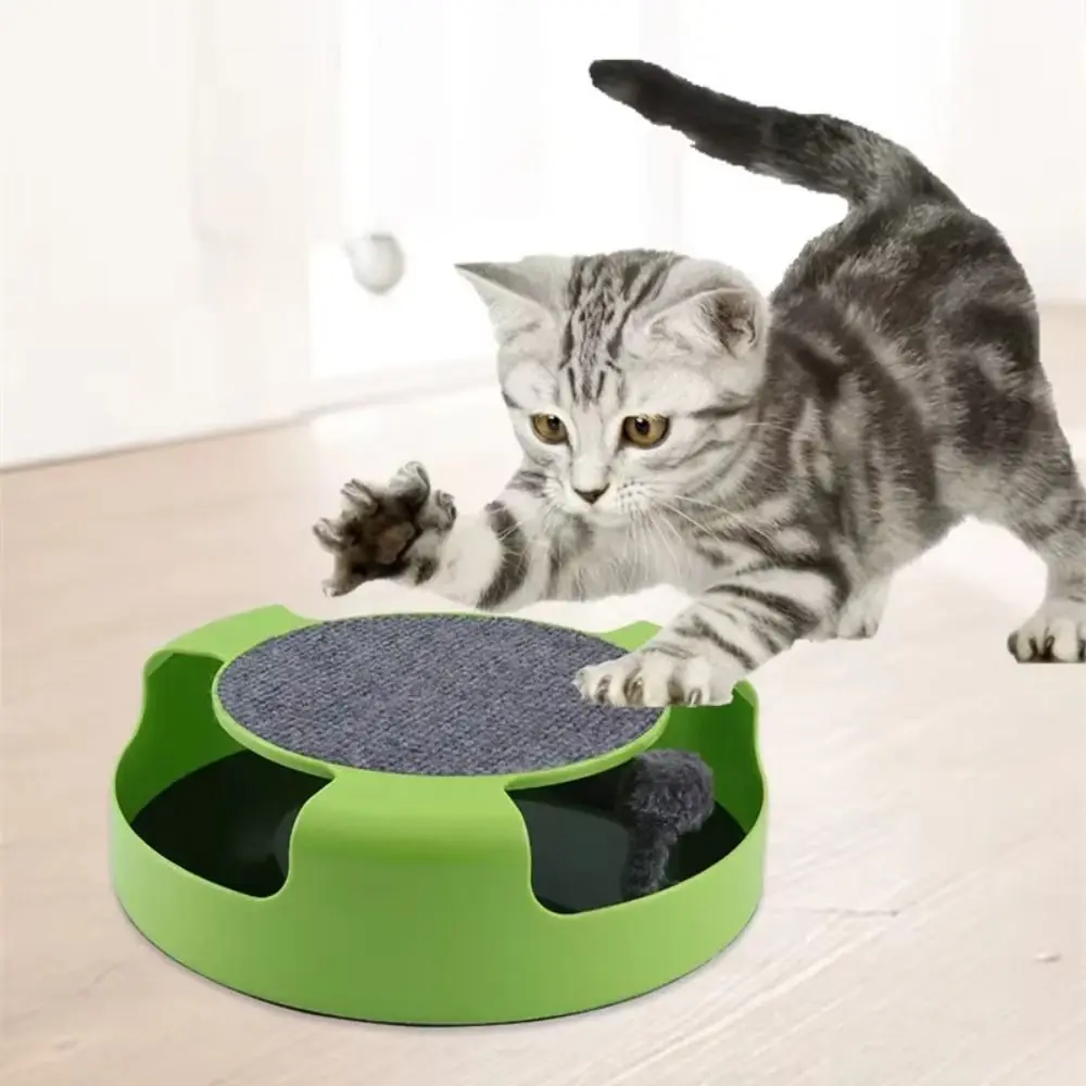 

Attract Attention Cat Turntable Mouse Toys Playing Teasing Scratching Board Kitten Interactive Toys With Mouse Plastic
