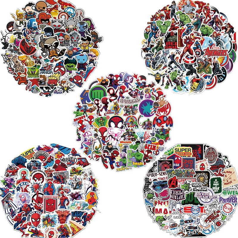 50/200 Uds Spidey Amazing Friends pegatina DIY guitarra portátil equipaje monopatín pegatinas de grafiti Spiderman vengador pegatina para chico