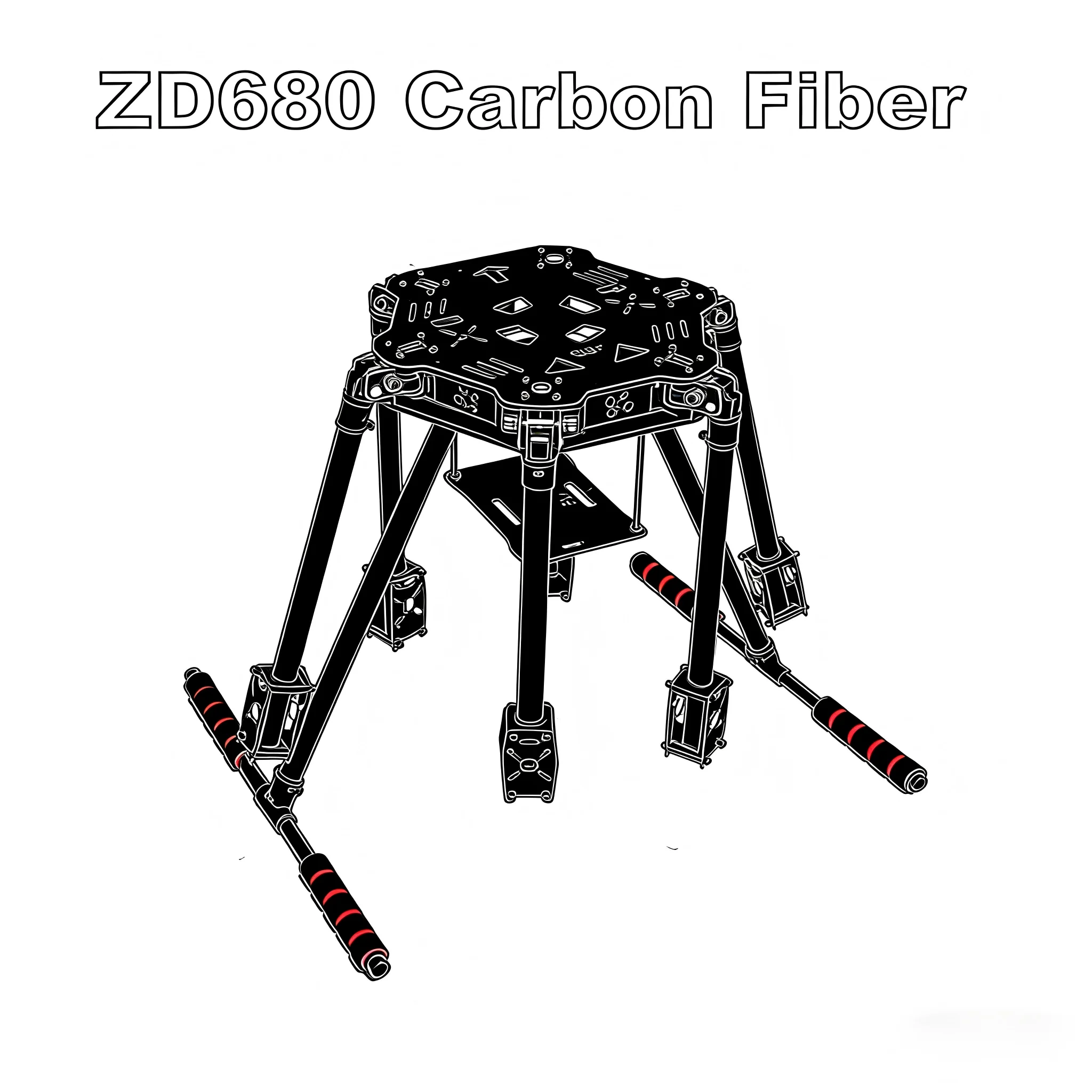 

Angeltoy F680, полностью углеродное волокно ZD 680, шестироторная рама, складной комплект рамы для гексакоптера с несъемным шасси для FPV