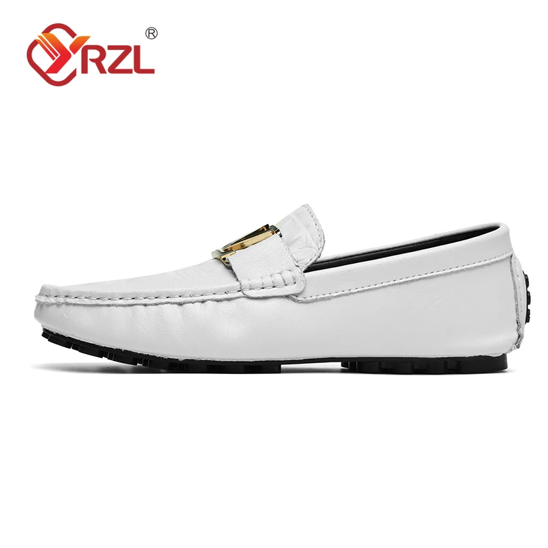 YRZL Mens Leather Loafers Shoes Big Size Handmade Loafers High Quality Loafers Shoes Luxury Outdoor Slip on Shoes for Men