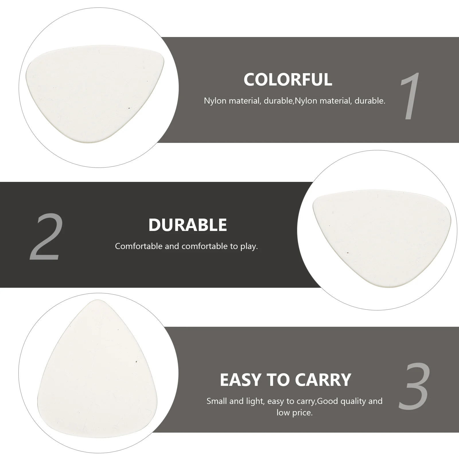 

10Pcs Plastic Guitar Picks Transparent Durable Portable Fine Workmanship Practical Bass Playing Pick Plastic Guitar Pick
