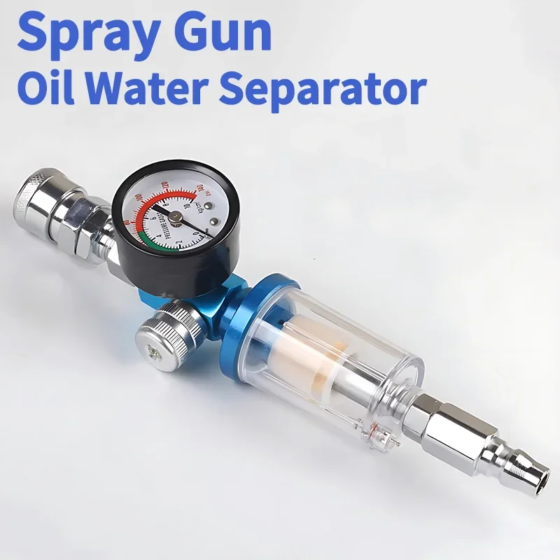 Water Oil Separator Filter 1/4 Inch Air Compressor Moisture Filter Airbrush Water Separator for Spray Paint Air Line Fitting