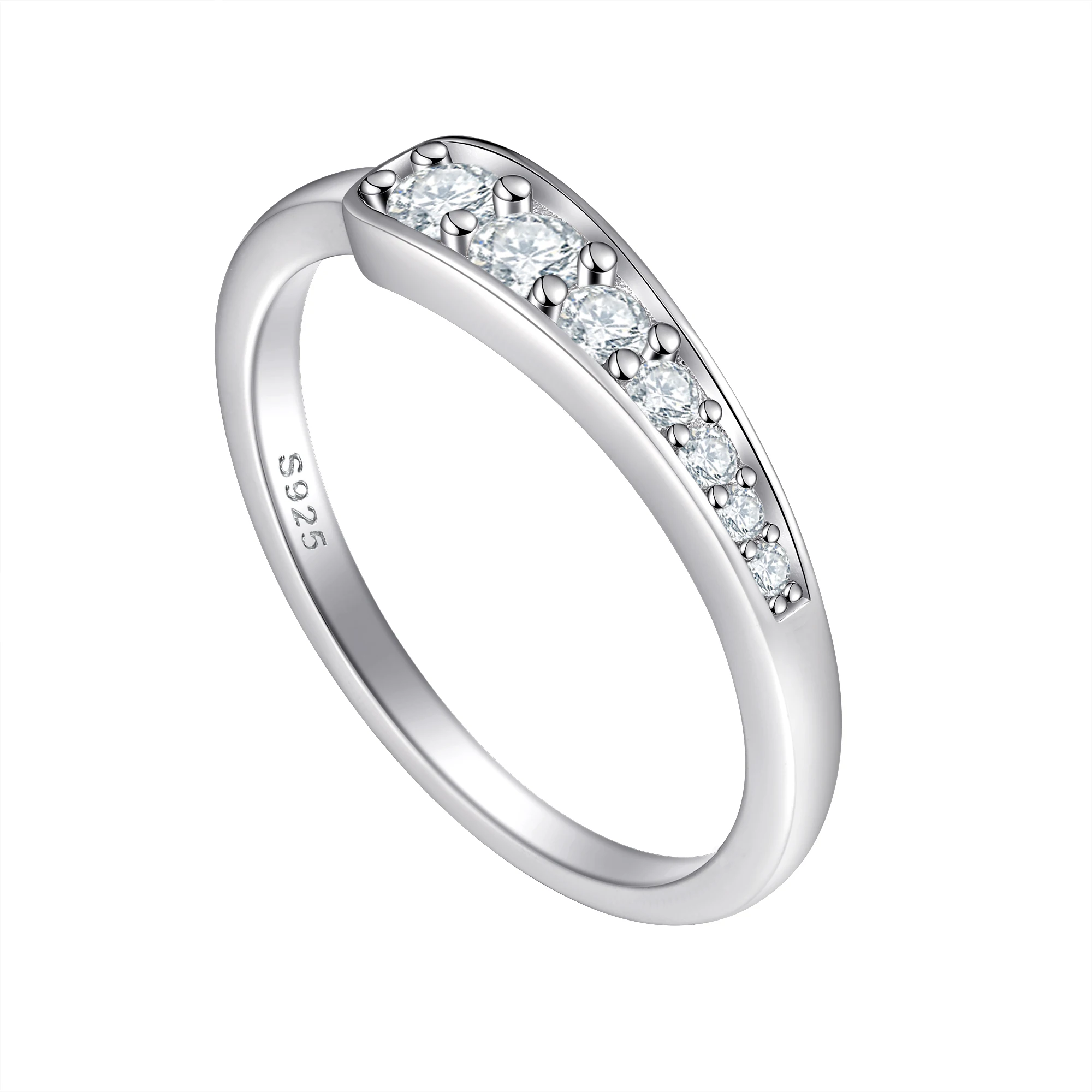 

Trendy 925 Sterling Silver Ring Set Fine Jewelry with Cubic Zirconia for Women Rhodium Plated Daily Engagement & Wedding Jewelry