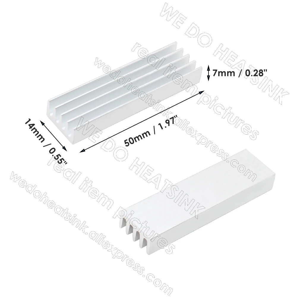 WE DO HEATSINK 50x14x7mm Without or With Thermal Pad Rectangle Aluminum Silver Heatsink Cooler Raidator Cooling For DIP Chipset