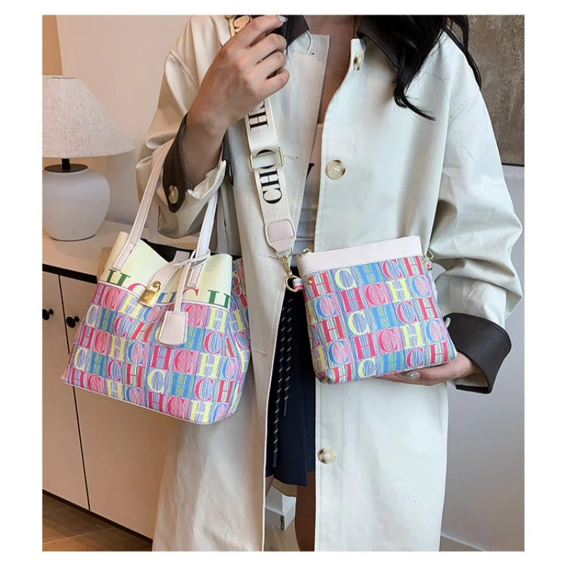 

CHCH новая мини-сумка с цветными блоками и буквами-сумка через плечо с широким ремешком, модная сумка через плечо для женщин, bolsos mujer