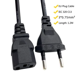 Estensione elettrica EU 4.0mm IEC C13 cavo di alimentazione europeo stampante di alimentazione 220V per PC Plug Monitor proiettore LG TV 1.2M