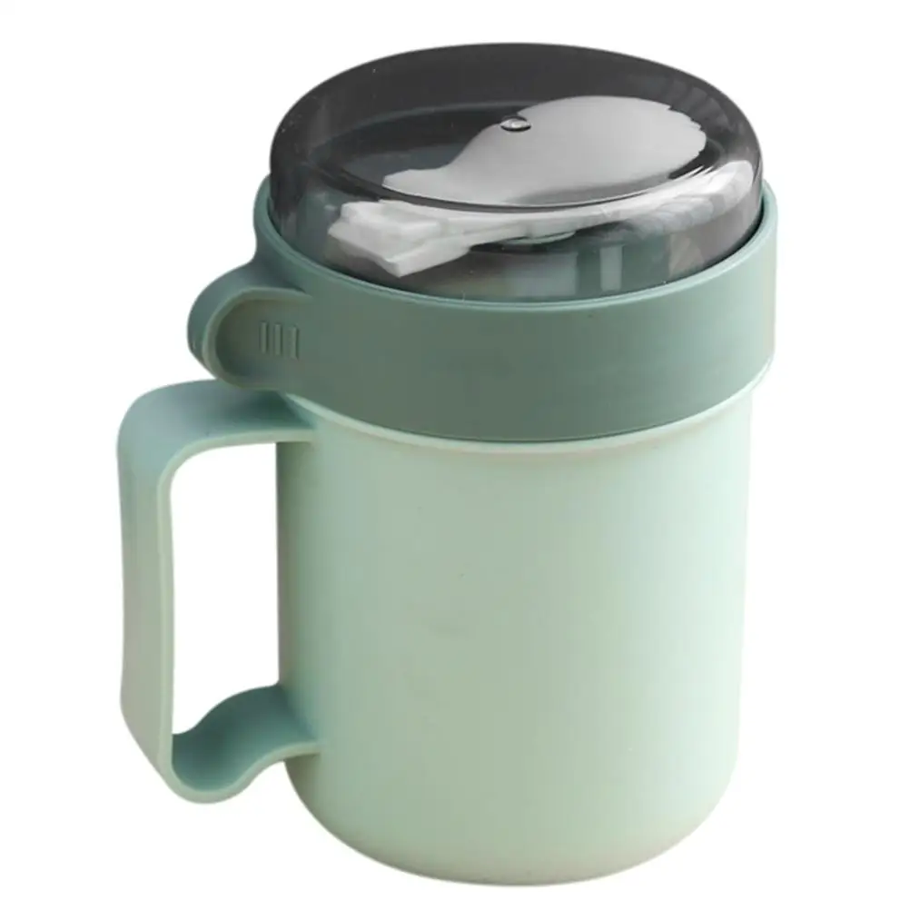 

Breakfast Cup Soup with Lids Microwave Convenient Portable Cereal Milk Green Travel