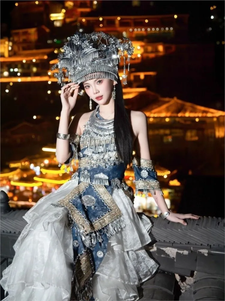 New ethnic travel photography set batik portrait style elegant and stylish dress