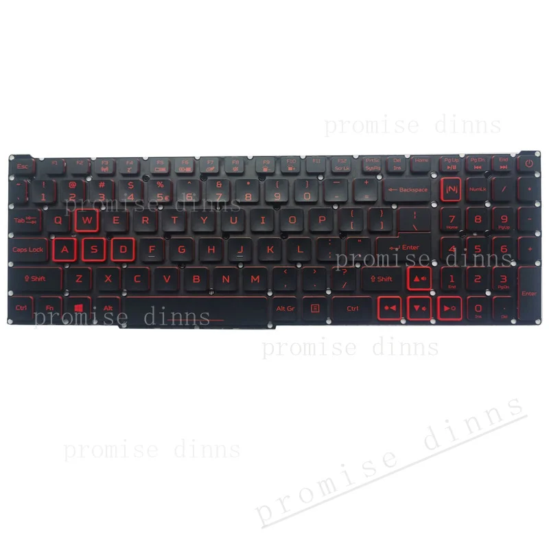 M  New For ACER Nitro 5 AN517-51 AN517-52 N18C3 N18C4 Keyboard US Black  blue Backlit