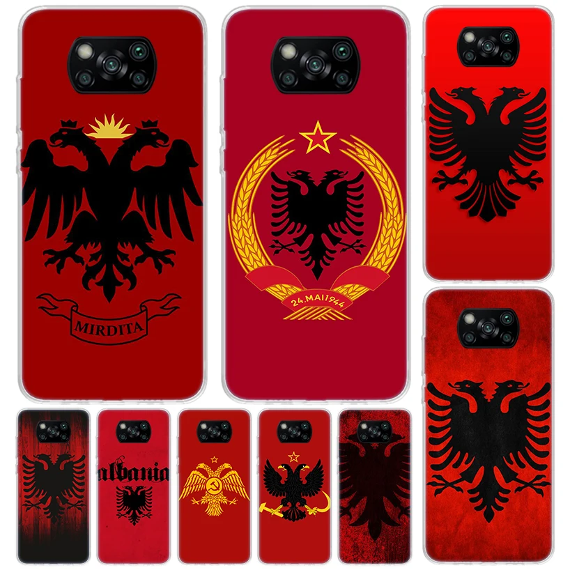 Albania Flag Eagle Cover For Xiaomi Poco X6 X5 Pro X4 Gt X3 Nfc F6 Phone Case F5 F4 F3 F2 F1 M5S M4 M3 Print Shell Housing X5 Pr