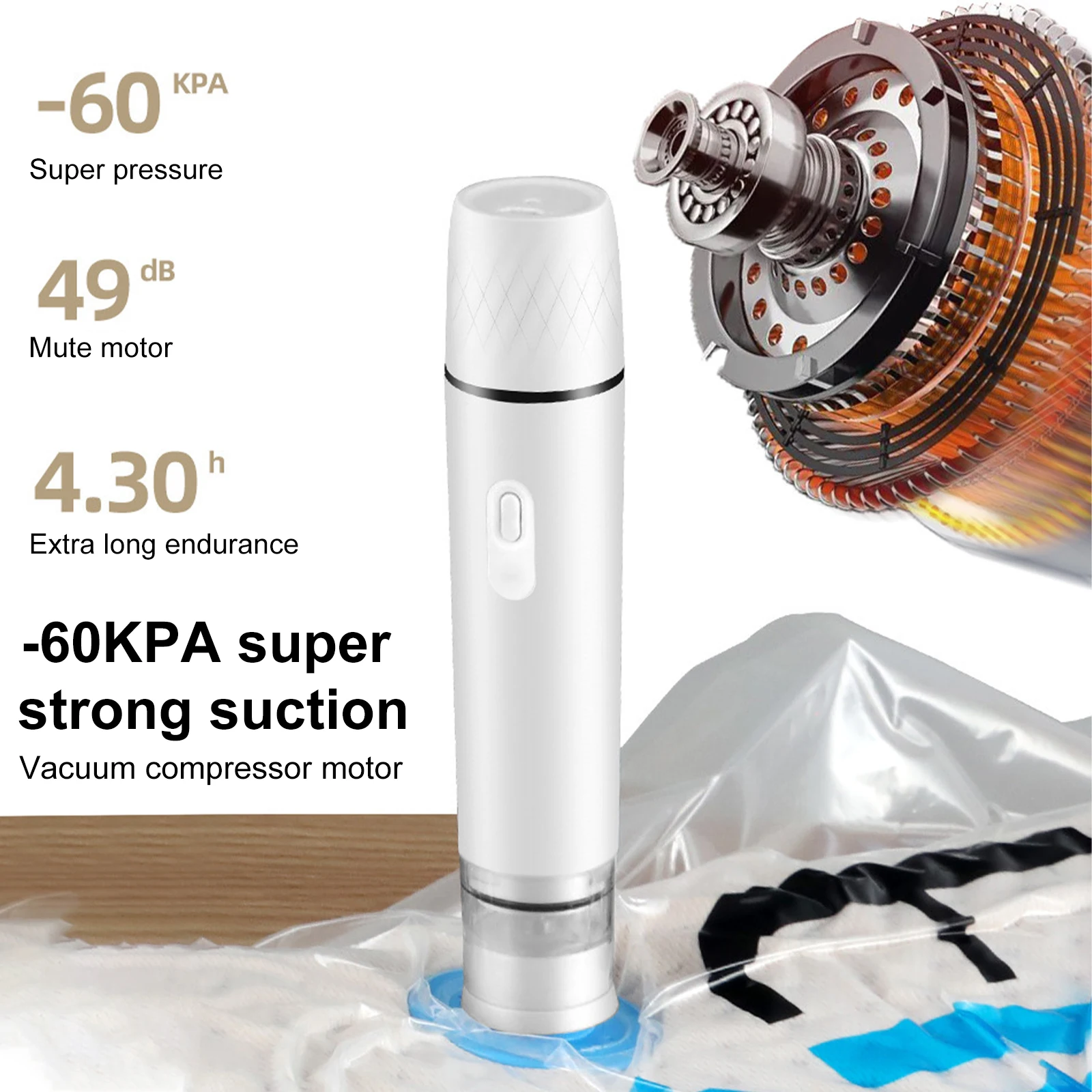 Sigillatore sottovuoto automatico elettrico sacchetto per alimenti portatile bacchetta sigillata uso bagnato e asciutto strumento per l'imballaggio della guarnizione dei frutti di mare gadget da cucina da viaggio