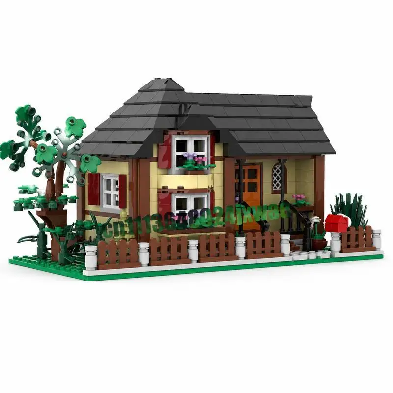451PCS Black Forest Country House MOC Creative Street View Model Custom Puzzle Architecture DIY Assembly Educational Toy Gifts