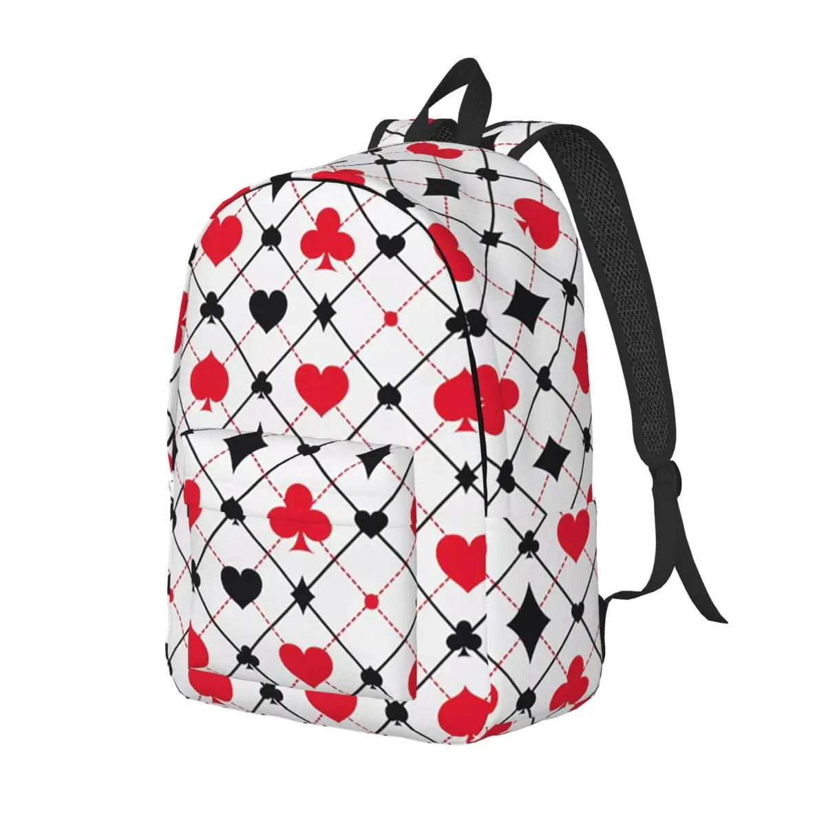 Playing Cards Poker Print Backpack Daypack Large Capacity Kids BookBag School Bag Shoulder Bags for Men Women