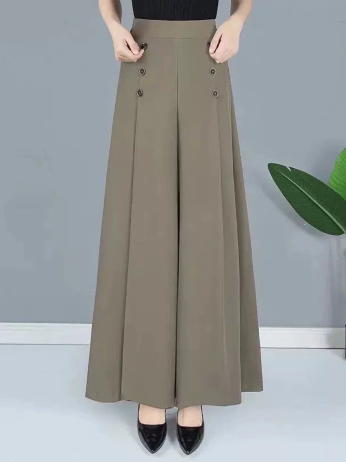 High Waist Wide Leg Pants Loose Fitting Summer 2025 New Style Draped Slimming Versatile Straight Cut Casual Trousers