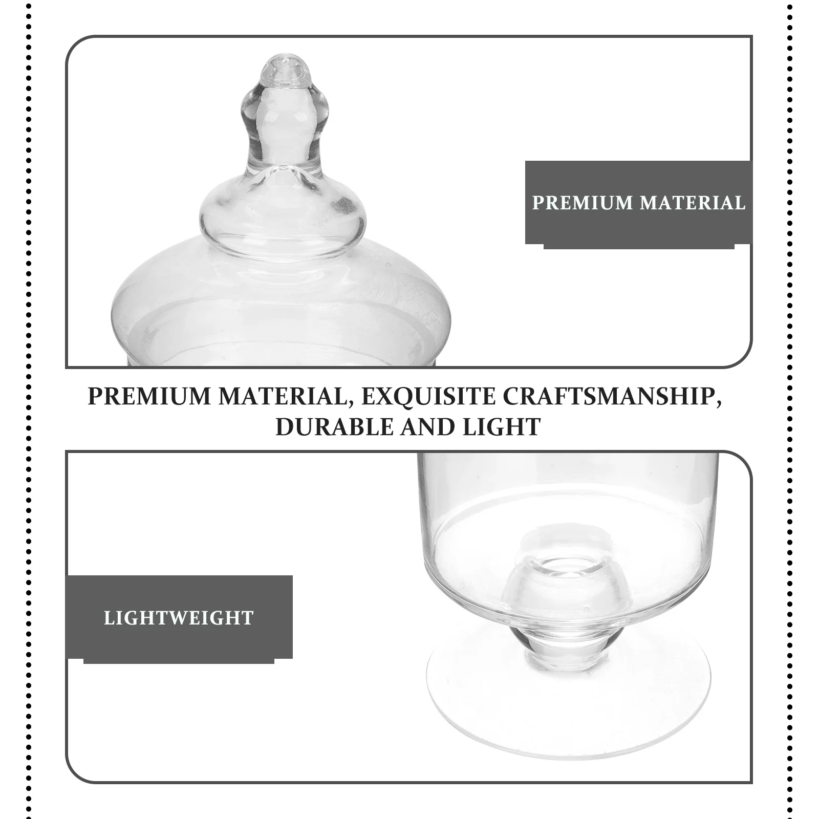 

Creative Design Glass Candy Canister Durable Lightweight Practical for Biscuits Sweets Party Favors Holder Clear Gift Canister