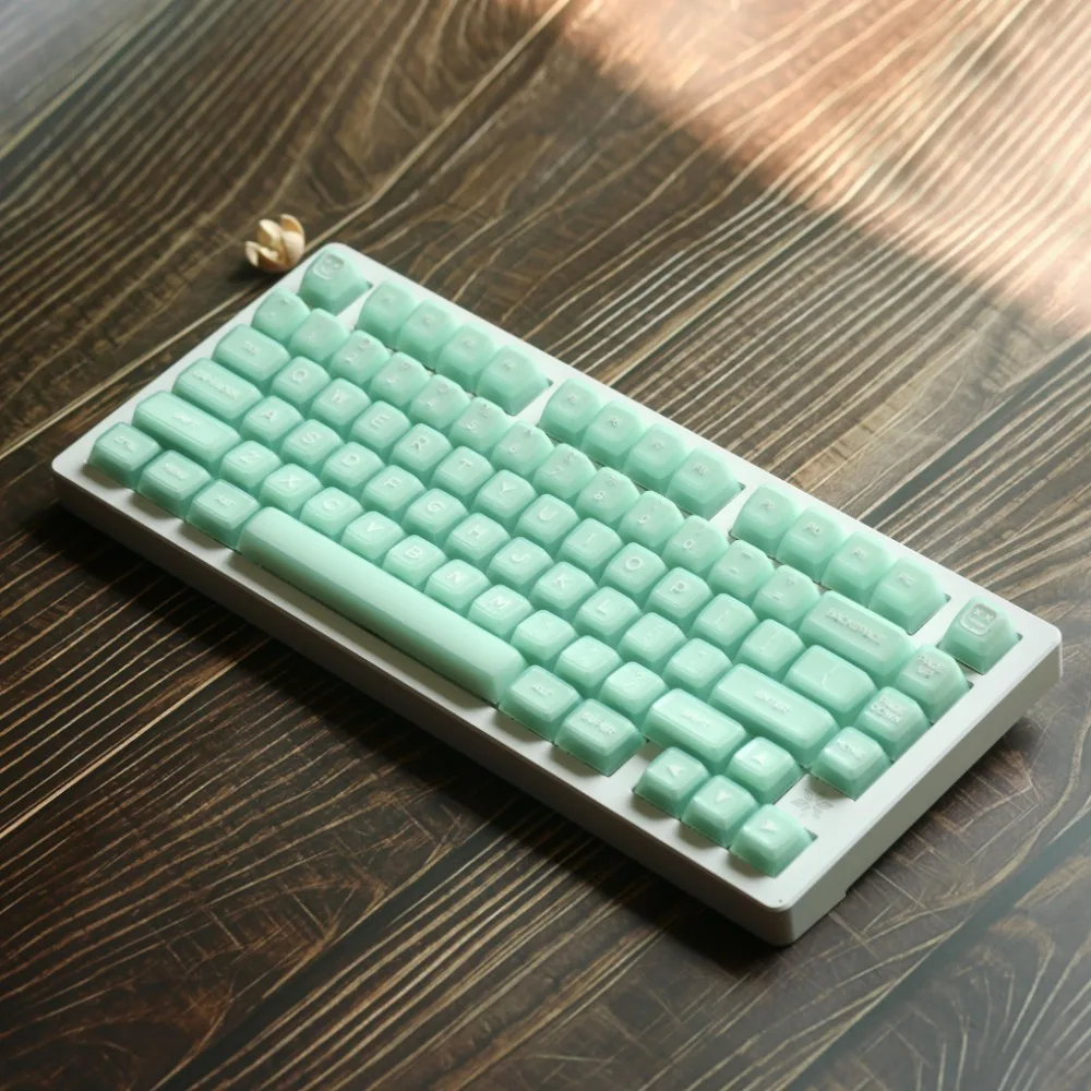 Imagem -03 - Echome Green Jade Tema Keycap Grupo Pbt Dye Subbed Tampão do Teclado Translúcido Perfil SA Presente do Teclado Mecânico