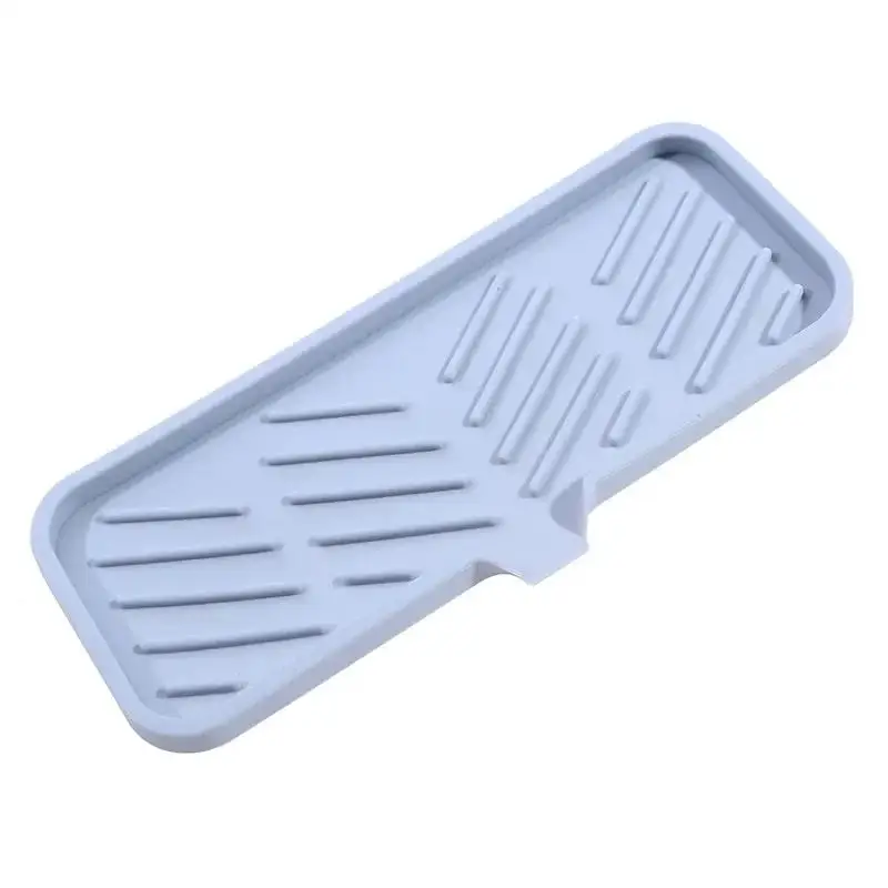Tapete de torneira de silicone, bandeja de pia de cozinha, dispensador de sabão, esponja, almofada de drenagem, secagem contra respingos, armazenamento de bancada